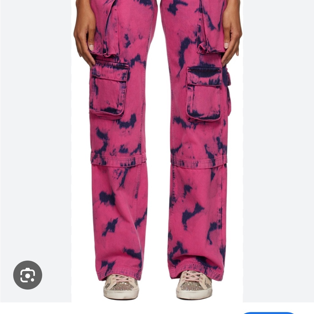 MSGM Milano Pink Tie-Dye Cargo Jeans